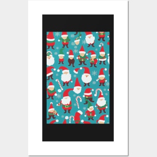 Christmas Seamless Pattern, Santa and Christmas Gnomes #7 Posters and Art